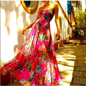 ✨ PatBO Tiered Halter Maxi Sundress 💖